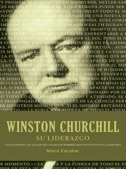 Title details for Winston Churchill su liderazgo by Mario Escobar - Wait list